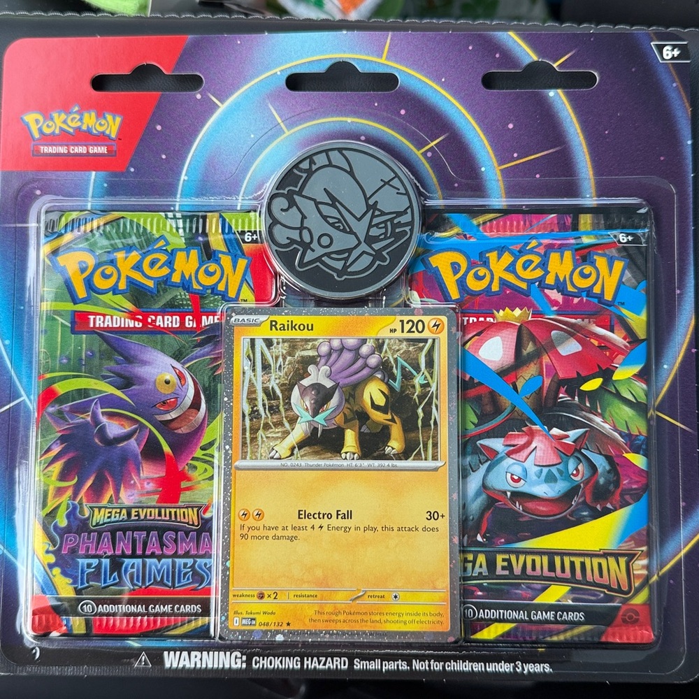 NEW Pokemon Mega Evolution & Phantasmal Flames 2-Pack Blister Sealed - Raikou